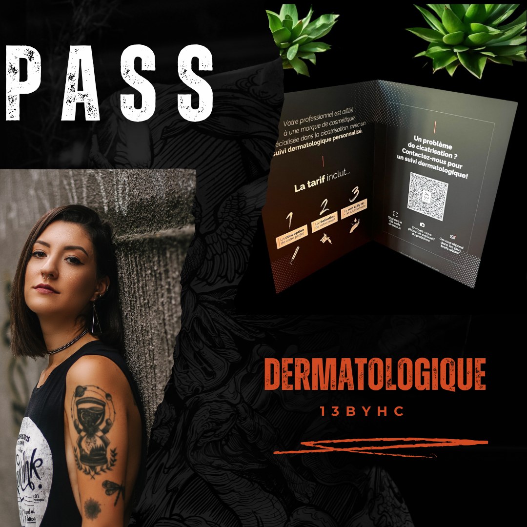 Pass dermatologique 13 By HC : la carte remise au client tatoué